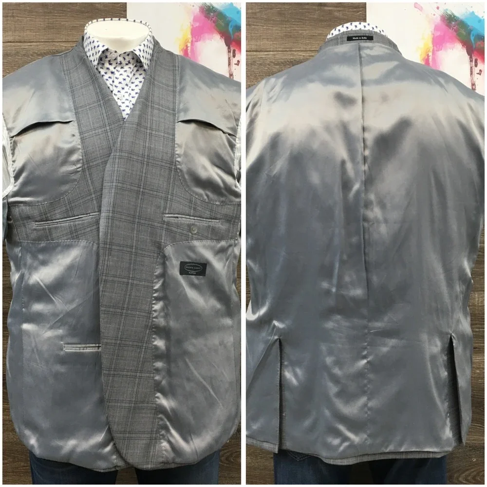 PRONTO UOMO Men Wool Blazer Sport Coat Casual Jacket‎ Size 50R Classic Gray Suit